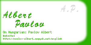 albert pavlov business card